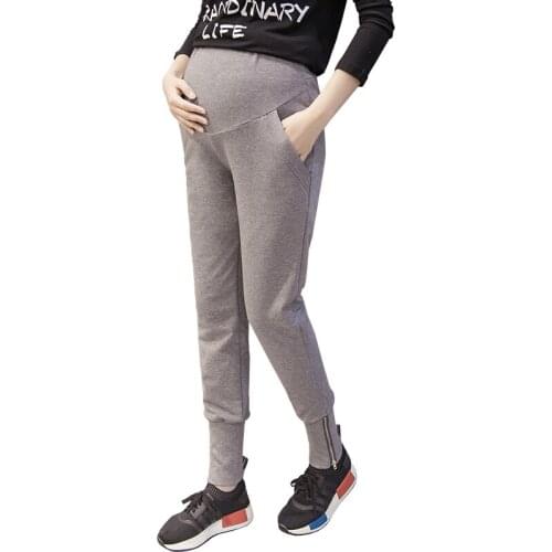 Fashion Maternity Casual Sports Pants Elastic Waist Belly Cotton Trousers Clothes for Pregnant Women Clothes Pregnancy Pants