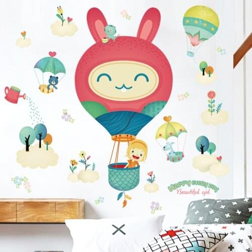 Cartoon Balloon Wall Stickers Kawaii Home Decor for Girls Bedroom Kids Room Decoration Baby Room Decoration Vinyl Wallpaper