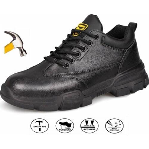 Outdoor Work Safety Shoes Men Sneakers Steel Toe Shoes Puncture-Proof Men Boots Lightweight Waterproof Indestructible Work Shoes