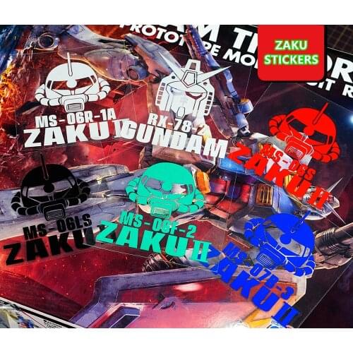 1PCS Auto Window Body Door Sticker Motorcycle Head Oil Tank Decal for Classic Anime Robot MS-06F-2 ZAKU RX78-2 MS-06R-1A