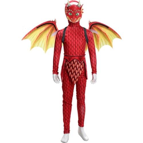 New Kids Halloween Cosplay Costumes Dragon Masks Dinosaur Wing Christmas Carnival Party Props Accessories Childrens Day Gift