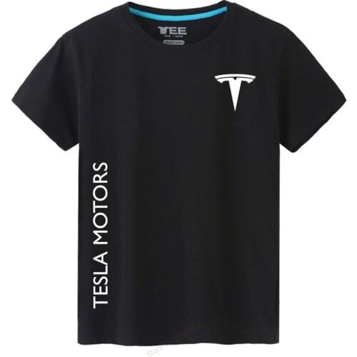 New arrived cotton Mens Tesla Motors T-shirt O-Neck summer casual solid colour T shirt