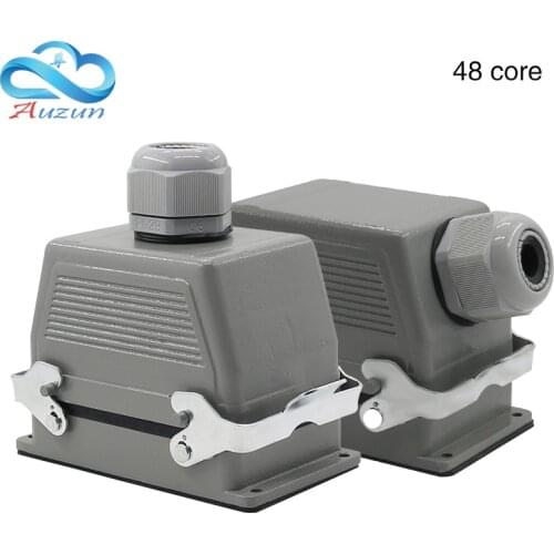 Rectangular heavy duty connector h48b-he-048 needle aviation plug interface top line and side line 16 a500v double set screw