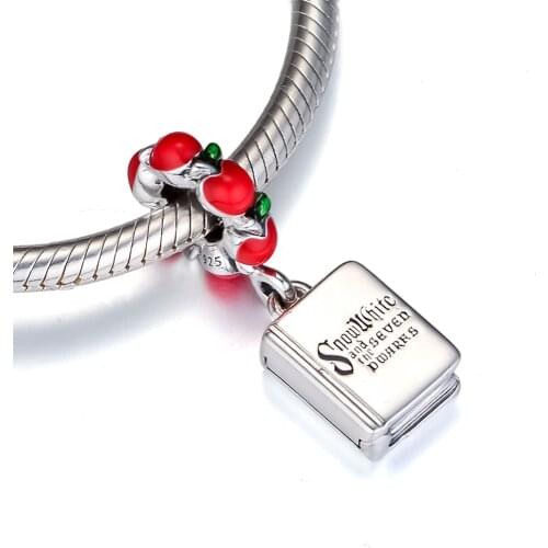 Fits for Pandora Charms Bracelets Snow White & The Seven Dwarfs Book Beads 100% 925 Sterling Silver Jewelry Free Shipping