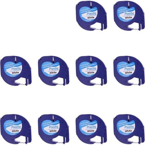 Compatible Dymo Letratag LT 91201 Plastic White 12mm*4m for DYMO Printer D1 Ribbon Cartridge