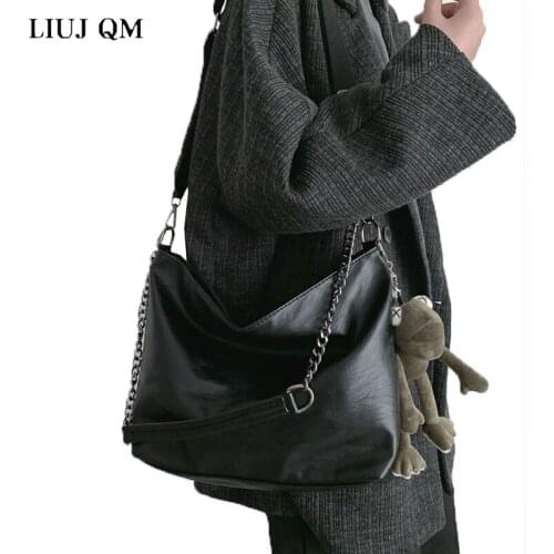 LIUJ QM Chain Bags For Women 2021 New Messenger Bag Wild Student Single Shoulder Large Capacity Bucket Bag Women Torebka Damska