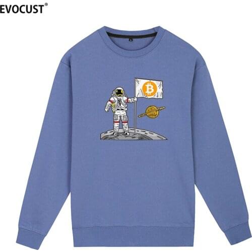 Bitcoin space moon Blockchain Litecoin Ripple Ethereum Streetwear Sweatshirts Hoodies men women Skate unisex Combed Cotton
