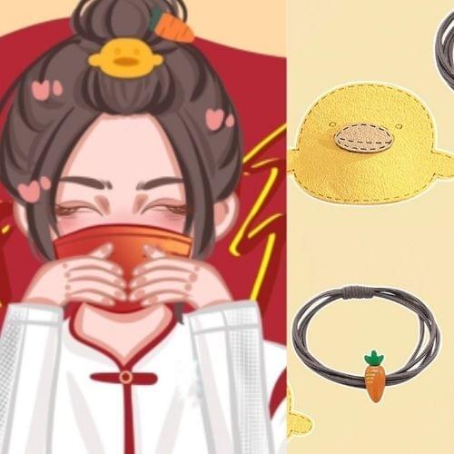 Carrot Decor Hair Tie Tight Cute Duck Pattern Hair Clip Lovely Hair Rope Hair Rubber Ponytail Holders Hairband Headba