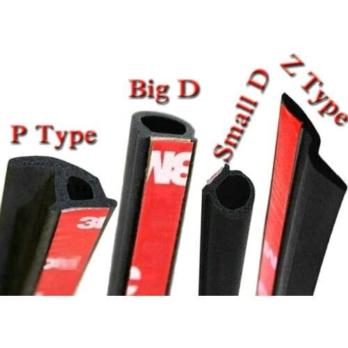 Car Door Seal 2 meter Auto Strip Big D Small D Z P B Type Waterproof Trim Sound Insulation Weatherstrip EPDM Rubber Seal Strips