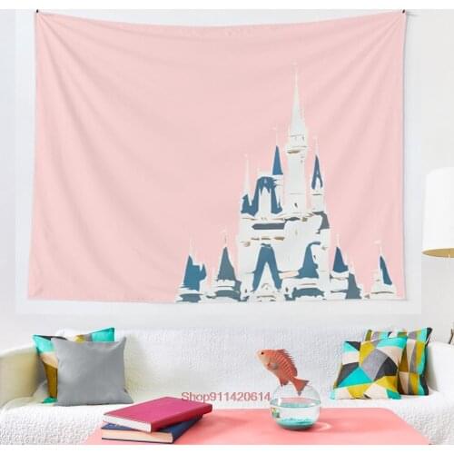 Magic Castle Millennial Pink tapestry Mosaic Style Hippie Boho Wall Tapestries Mandala Fabric Mat Living Room Decor