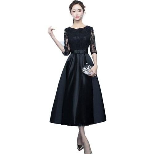 GACVGA 2019 Elegant Women Floral Lace Long Dress Party Dresses Vintage Ladies Half Sleeve Plus Size Dress S-3XL Vestidos