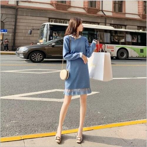 Women elegant knitted dress Streetwear bodycon long spring autumn dress Office lady O neck mini sweater dress female Z315