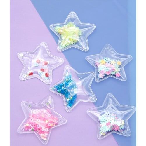 Star Sweet Heart Wings Transparent Sequins Accessories DIY Sew Bow-knot Handmade Crafts Clear Seal Labels Stickers,5Yc19100