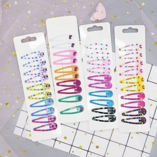 10PCS Cute New Beatles Metal Printing Colour Animal Baby BB Clips Girls Hairpins Hair Clip Kids Headwear Children Accessories