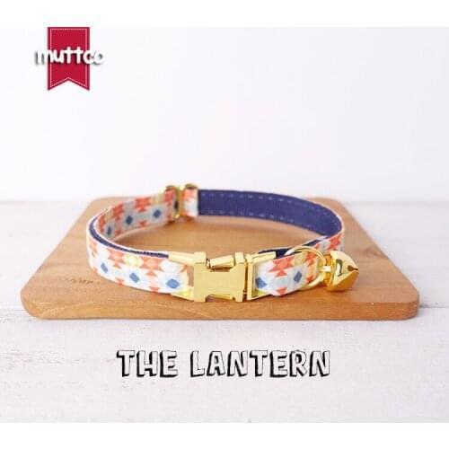 10pcs/lot MUTTCO retail with platinum high quality metal buckle collar for cat THE LANTERN design cat collar 2 sizes UCC056B