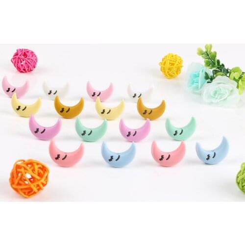 Kovict 10pcs New Cartoon Moon Baby Rodent BPA Food Free Silicone Teething Nursing Pacifier Silicone Beads