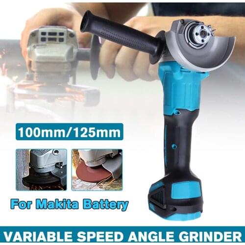 125/100mm 4 Speed Brushless Cordless Electric Angle Grinder Machine DIY Woodworking Power Tool For 18V Makita Battery