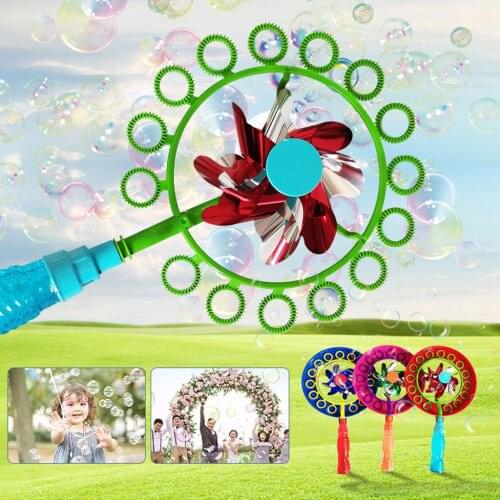 2-in-1 Bubble Stick Windmill Magic Portable Bubble Stickchildren Bubble Wan Kids Soap Water Bubble Outdoor Toys Wedding Supplies