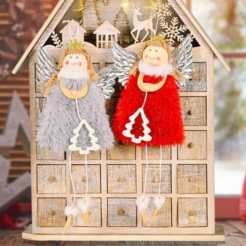 2022 Navidad Plush Sitting Angel Elk Pendant Xmas Tree Decor Santa Claus Hanging Ornaments Christmas Decorations for Home