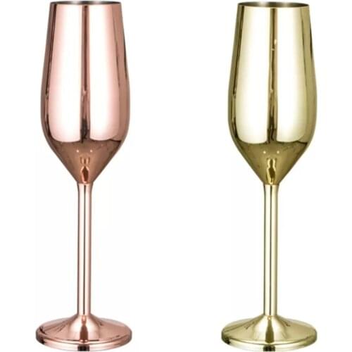 500/200ML Stainless Champagne Glass Goblet Drop-Resistant Sparkling Wine Glass Red Wine Glass Juice Drinker Mug For Wedding Bar