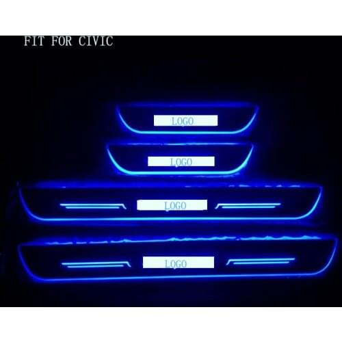 Car-styling FIT for Honda CIVIC LED Door Sill Scuff Plate Welcome Pedal threshold shining brilliant pedal for 2016-2018 CIVIC