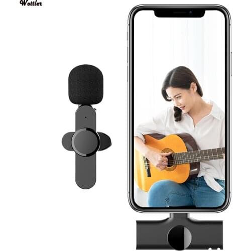 Wireless Lavalier Microphone Studio Gaming Lightning/Type-C PC Microphone for Computer Lapel Clip Professional Rechargeable Mic