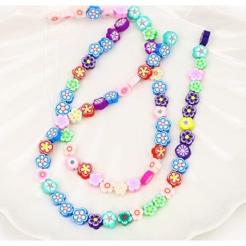 10 Strand Polymer Clay Bead Mix Color Flower Beaded Accessories necklace Colorful Bead DIY Jewelry Beaded 9988