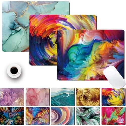 Smooth Waterproof PU Leather Computer Mouse-pad Smooth Game Laptop Mouse Pad Watercolor Pattern Durable Game Mouse Mat
