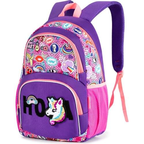 Glitter Sequin Toddler Backpack Canvas Bookbag Waterproof Cute Satchel School Bag Travel Bags for Student Girls 16inch