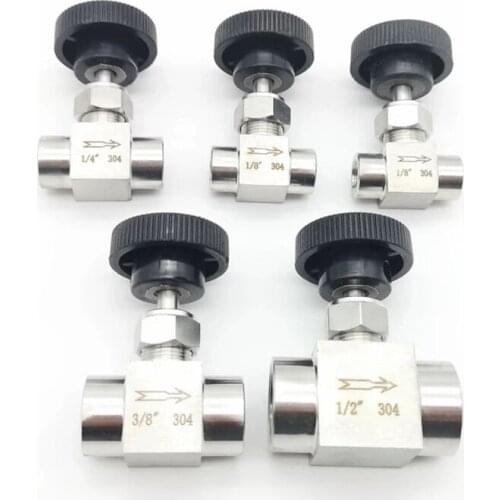 1/8" 1/4" 3/8" 1/2" BSP Female Needle Valve Crane 304 Stainless Steel Flow Control Water Gas Oil Propane 915 PSI