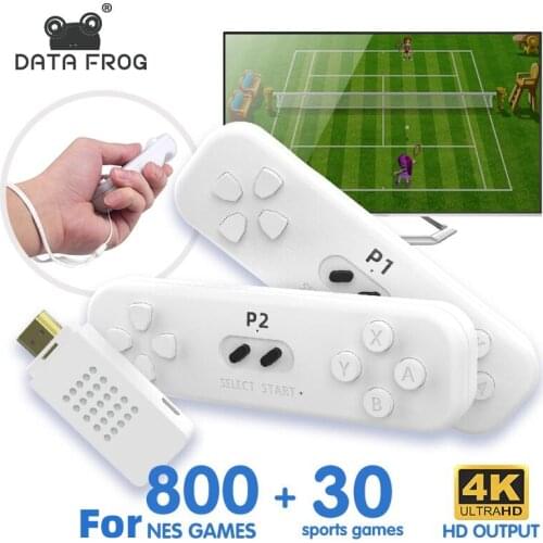 DATA FROG Retro Game Stick With 2.4G Wireless Controller 4k Classic Motion Sensing Game Console Video Game Built in 800 NES Game