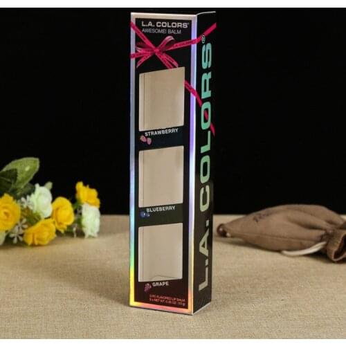 Quality Authentic Custom Black Cosmetics Lip Gloss Packaging Lipstick Paper Box With Clear PVC Window ---PX11072