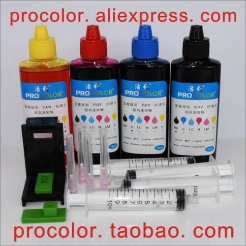664 XL BK Pigment ink Tri-color Dye ink refill kit for HP DeskJet 1115 2135 2136 3635 1118 2138 3636 3638 3836 4536 4676 Printer
