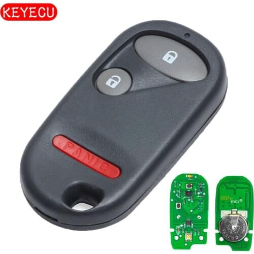 Keyecu Free Programming Remote Car Key Fob 2+1 Button 433.92MHz for Honda Civic 1996-2000 FCC ID:A269ZUA106