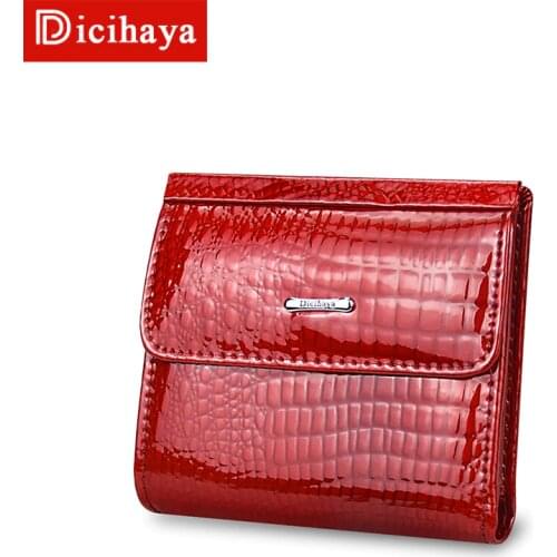 DICIHAYA Genuine Leather Women Wallets Mini Wallet Womens Short Clutch Luxury Female Purse Coin Purses Card Holder Coin Bag