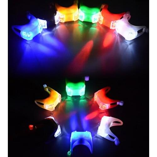Colorful Silicone Bike Bicycle Lights Waterproof Cycling Front Rear Rail Light Handlebar Double LED Flash Safety Warning Lamps