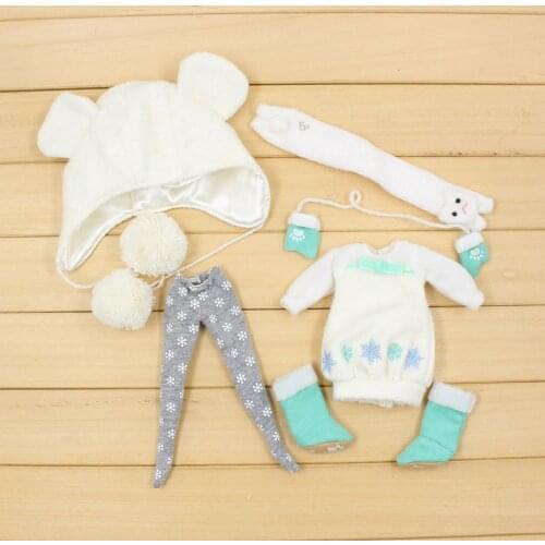 DBS Blyth icy 1/6 30cm doll winter outfit hat stocking shoes snow dress girl gift toy licca