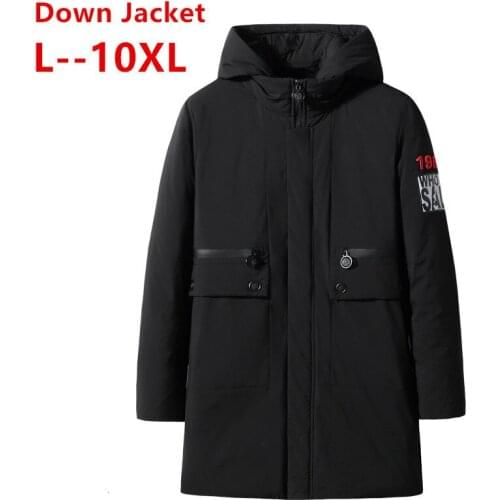 8XL 7XL 6XL down jacket for men casual thick warm winter long hooded coat duck down jacket for men winter clothes men outerwear