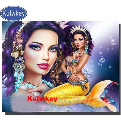 Mermaid Diy diamond painting Crystal diamond embroidery Full square/round drill mosaic Legend Portrait Picture Cross Stitch kit