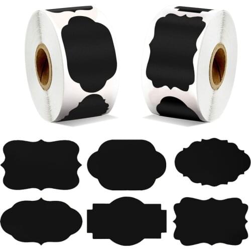 300pcs/roll Thank You Stickers Labels PVC Removable Waterproof Blackboard Sticker Gift Packaging Kitchen Jars Organizer Labels