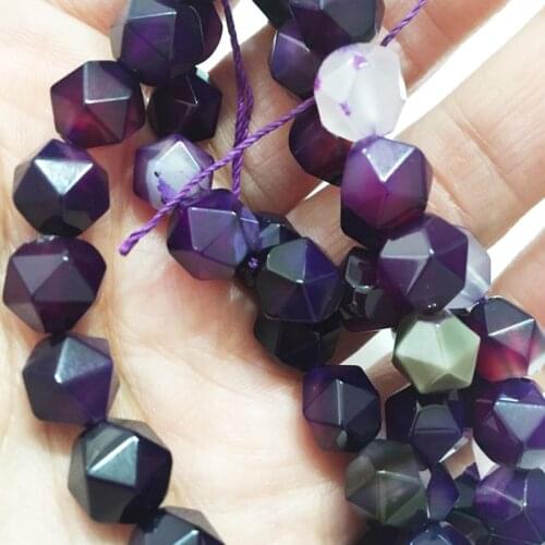 FLTMRH Natural Faceted Purple Agates High Quality Loose Beads For Jewelry Making 6mm 8mm 10mm DIY Bracelets Necklace