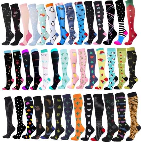 Running Men Women Compression Socks Heart Shaped 20-30 Mmhg Sports Socks Unisex Outdoor Running Cycling Long Pressure Stockings