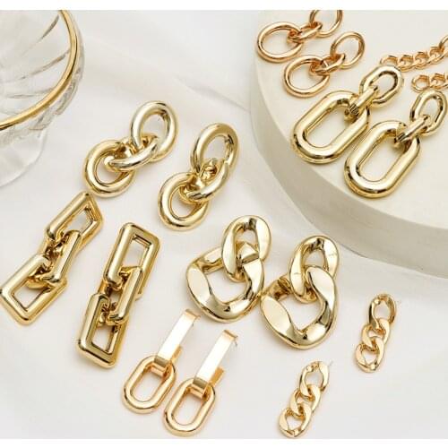 New Fashion Metal Circle Hoop Drop Earrings For Women 2021 Vintage Statement Simple Gold Round Female Hanging Earrings Jewelry