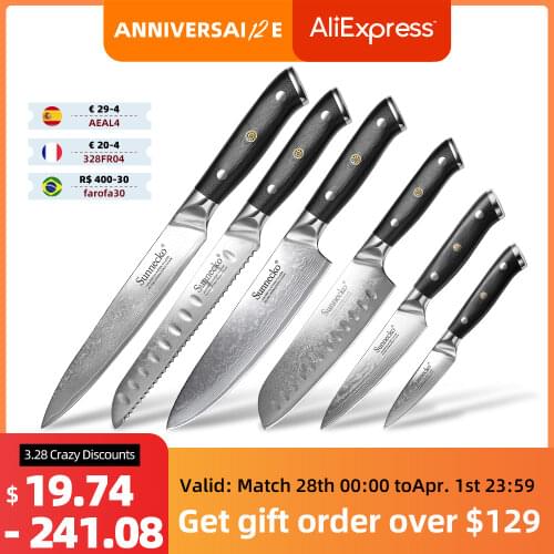 SUNNECKO 1-8pcs/set Chef Knife Japanese Kitchen Knives Sharp Utility Santoku Slicing Paring Cleaver Damascus Cut Tool G10 Handle