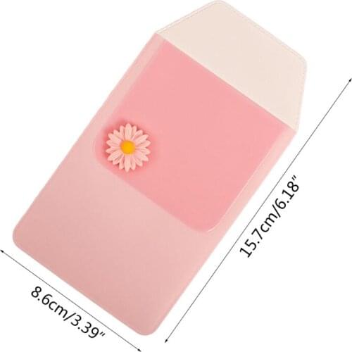 PVC Pen Pocket Pencil Pouch Pink Daisy/Pink Deer/Purple Sea Star Stationery Organizer for Nurse Hospital Office