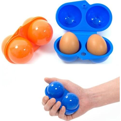 2 Grid Portable Egg Storage Box Container Portable Plastic Egg Holder for Outdoor Camping