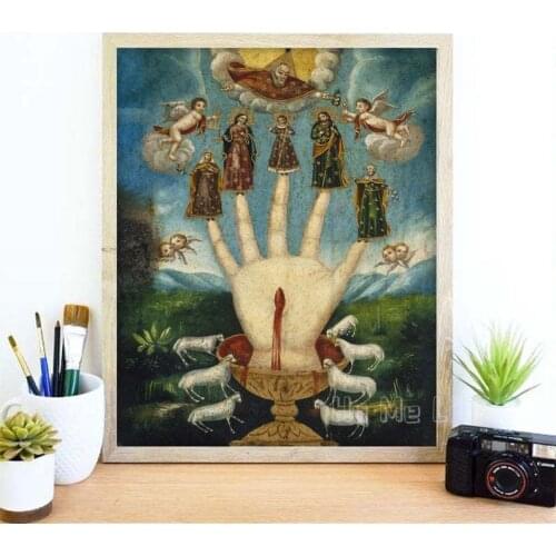 Surreal Print Dream Poster Occult Vintage Saint Art Bedroom Wall Decor Cool Gifts