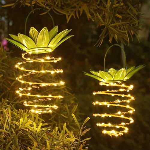 LED Solar Light Outdoor Waterproof Art Home Pineapple Shape Hanging Lights Garden Decoration Night Lamp Yard Path Lawn Light