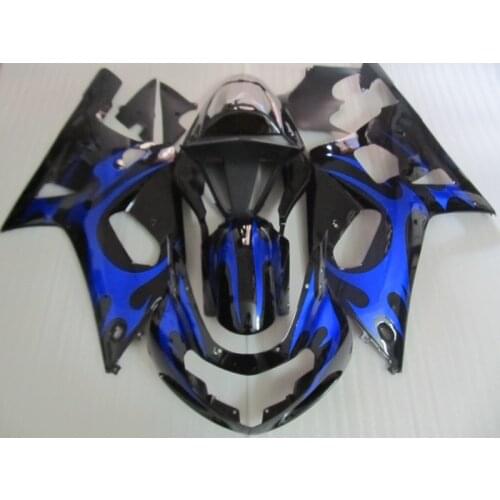 Aftermarket moto parts fairing kit for Suzuki SRAD GSXR600 01 02 03 GSXR 600 750 2001 2002 2003 blue black fairings set WO31