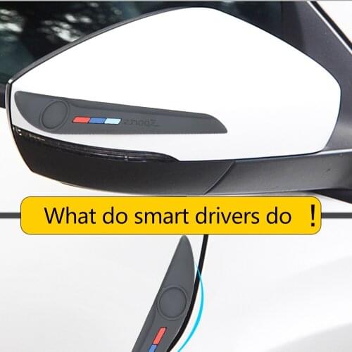 Car Door Side Edge Protector Styling Moulding Bumper Rear View Mirror Anti-Collision Strip Scratch Sticker 2 Piece/set